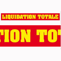 Carton  "LIQUIDATION TOTALE" L115 H13 cm