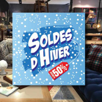 Affiche papier SOLDES D'HIVER  L50 H50cm