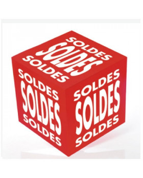 Cube carton imprimé "SOLDES"