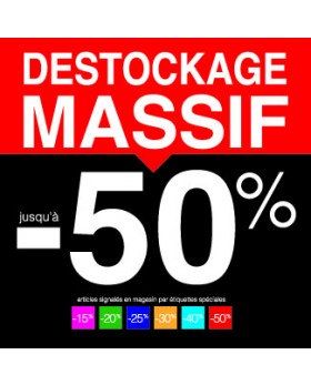 Sticker pour table IKEA Lack "DESTOCKAGE MASSIF -50%" L55 H55 cm