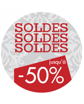 Carton rond "SOLDES"