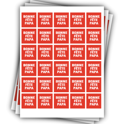 10  planches de stickers "BONNE FÊTE PAPA"