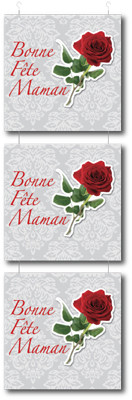 Guirlande 3 cartons "Bonne fête maman" L34 H115 cm