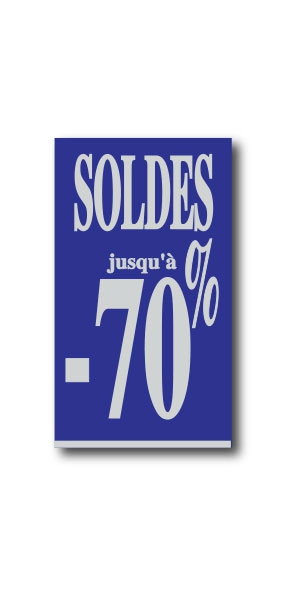 Affiche "SOLDES jusqu'à -70%" L40 H72 cm
