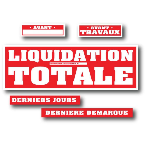 Kit de 5 affiches LIQUIDATION TOTALE 