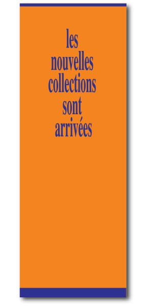 Affiche "les nouvelles collections..." L60 H168 cm
