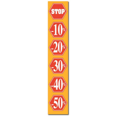 Affiche "STOP -10%...-50%" L30 H165cm