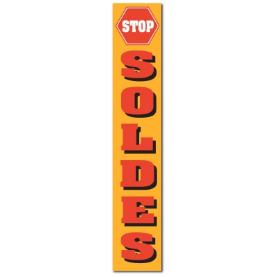 Affiche "STOP SOLDES" L30 H165 cm