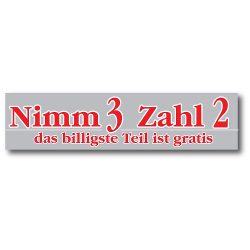 Banner "Nimm 3 Zahl 2" 120 X 30 CM
