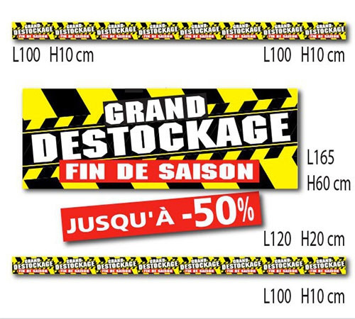 Kit de 6 affiches " GRAND DESTOCKAGE  FIN DE SAISON"