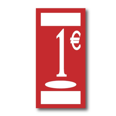 Panneau polypro "1€" L19 H38 cm