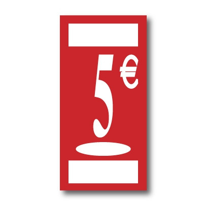 Panneau polypro "5€" L19 H38 cm