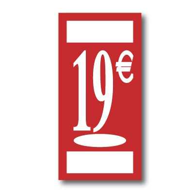 Panneau polypro "19€" L19 H38 cm