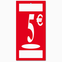 Panneau "5 €" L19 H37 cm