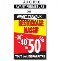 Sticker "DESTOCKAGE MASSIF" -50% " L100 H140 cm