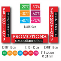 Kit de 9 affiches PROMOTIONS EXCEPTIONNELLES et 315 stickers