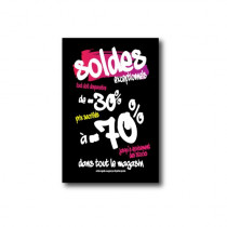 Affiche "SOLDES -70%" L75  H100cm