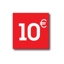 Sticker adhésif " 10€ "  L40 H40 cm