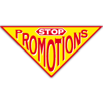 Affiche "STOP PROMOTIONS" L82 H41 cm