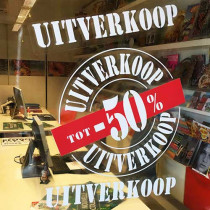 Window cling poster "UITVERKOOP  -50%" L 50 H70 cm