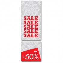 Cardboard "SALE UP 50%" L105 H34 cm