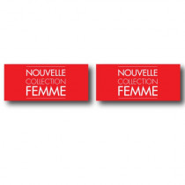 2 affiches  NOUVELLE COLLECTION FEMME  L30 H13cm