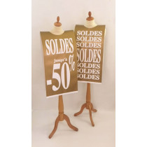 Affiche mannequin  "SOLDES jusqu'à -50%" L40 H168 cm