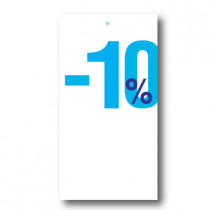 Paquet de 100 étiquettes carton "-10%" L50 H95 mm