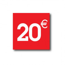 Sticker adhésif " 20€ "  L40 H40 cm
