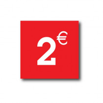 Sticker adhésif " 2€ " L40 H40 cm