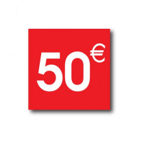 Sticker adhésif "50€ "  L40 H40 cm