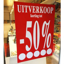 Poster  "UITVERKOOP TOT -50%" L70  H100cm