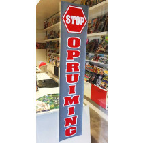 Poster  " STOP OPRUIMING" L25 H115cm