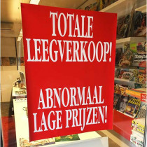 Poster  "TOTALE LEEGVERKOOP!" L60  H80cm