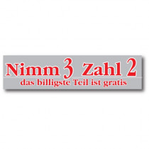 Banner "Nimm 3 Zahl 2" 120 X 30 CM
