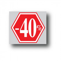 Affiche "-40%" L40 H40 cm