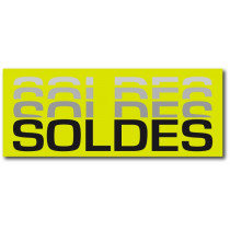 Affiche "SOLDES..." anis fluo L80 H32 cm