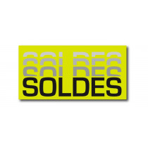 Affiche "SOLDES..." anis fluo L60 H30 cm