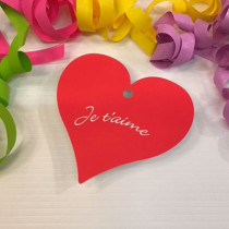 Paquet de 50 étiquettes carton "Je t'aime" L86 H80 mm