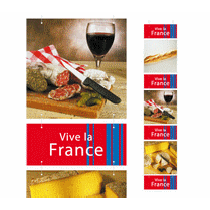 Cartons "pain, vin et fromage" L34 H174 cm