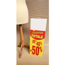 Panneau rigide LIQUIDATION TOTALE -50%  L30 H80 cm avec chevalet arriere