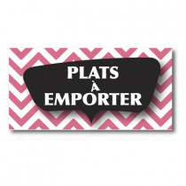 Sticker adhésif "PLAT A EMPORTER" L80 H40 cm