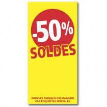 Affiche "SOLDES -50%" L56 H115 cm