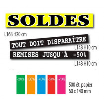 Kit de 3 affiches "SOLDES" et 500 étiquettes 