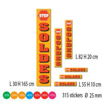 Kit de 6 affiches "SOLDES" et 315 stickers