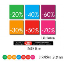 Kit de 7 affiches % et 315 stickers