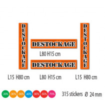 Kit de 4 affiches "DESTOCKAGE MASSIF"