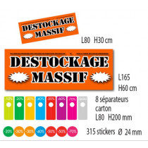 Kit de 2 affiches "DESTOCKAGE MASSIF"