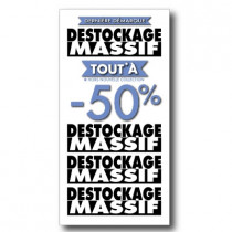 Sticker adhésif "DESTOCKAGE MASSIF" L30 H60 cm