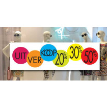 Poster UITVERKOOP 20%30% 50%  L115 H35 cm 